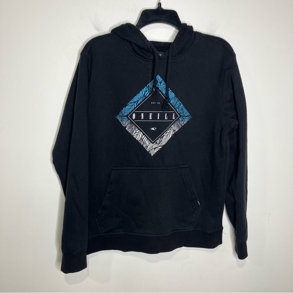 O’Neill hoodie sweatshirt black blue size small casual surf beach bum comfy